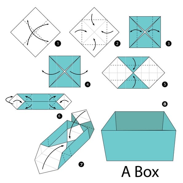A small origami box for light gifts fold
