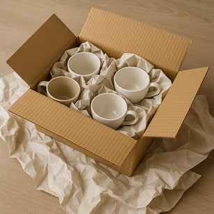 Packing cups and cups safely for shipping