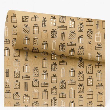 Kraft Decorative Paper 0,69x25m To Pack Christmas Gifts