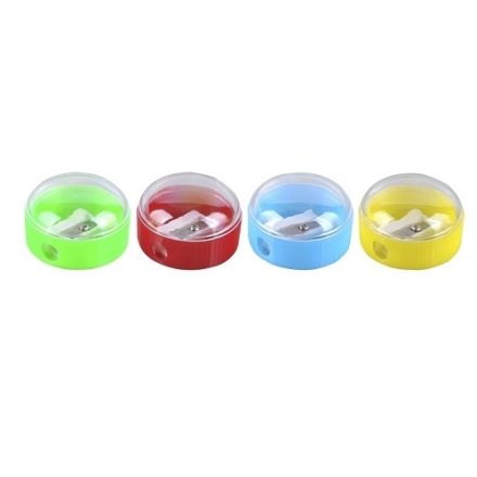 Pencil sharpener plastic round with mix of colors