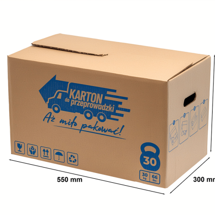 Strong moving carton 550x300x320 mm EB580 with handle 5 layers