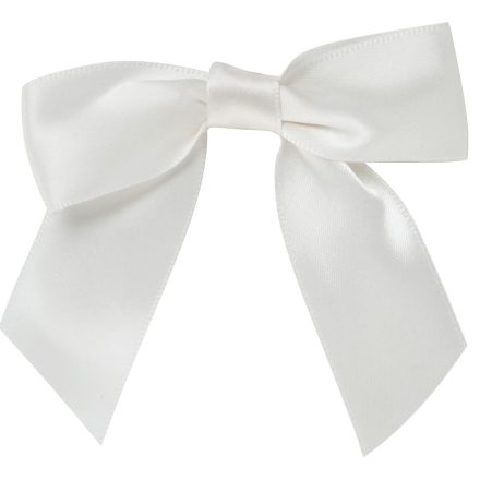 Self-adhesive satin bows 25 mm creamy, 10 pcs