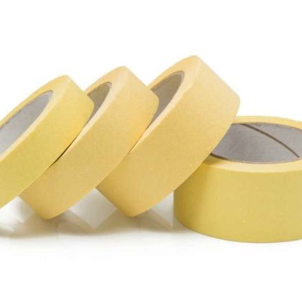 Paper painting tape 25 mm x 50 m yellow to cut off paint