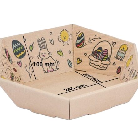 Easter cardboard tray for eggs, gift basket 243x205x100 mm