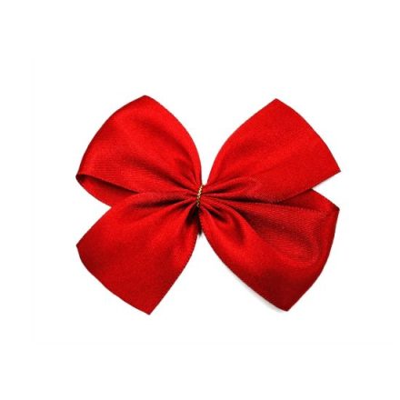 Satin bow 40 mm, red, with sticky, 10 gift pcs