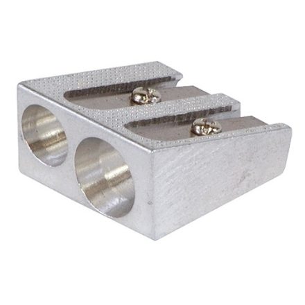 Double aluminium sharpener DONAU for pencils 8 and 11 mm silver