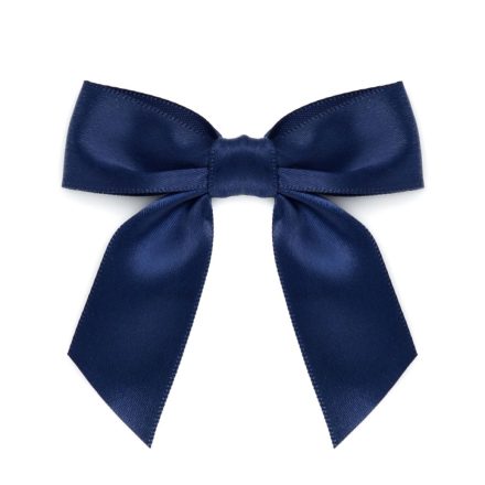Satin bows self-adhesive to gifts 25mm navy blue 10 pcs
