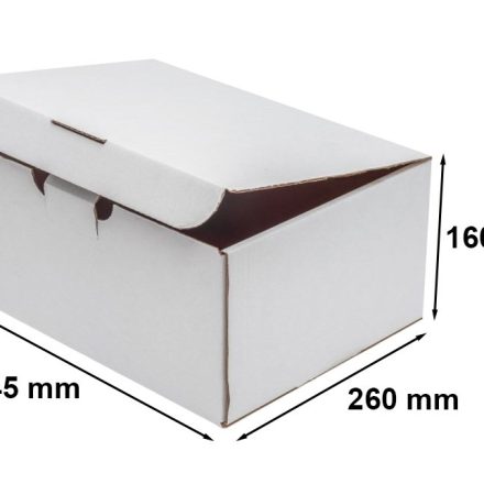 Cardboard box F421 345x260x160 mm white A4 InPost Gibarit B