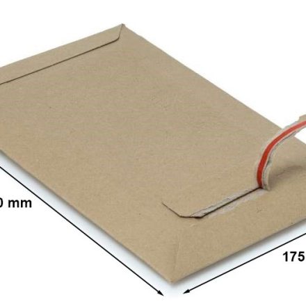Cardboard envelope B5 175x250 mm brown 450 g with strap and strap
