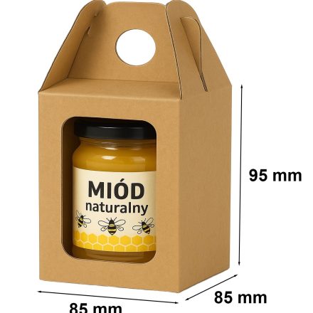 Cardboard box with window 85x85x95mm na 1 jar honey F217