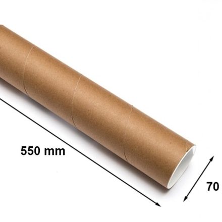 Paper cardboard tube 70mm gr 2mm L550 B2 for posters and drawings