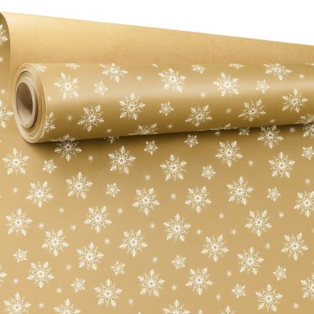 Decorative Paper Kraft White Stars 0,69 x 50 m for packing gifts