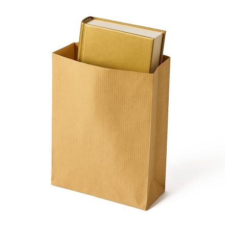 Folding paper bag Kraft gold 120x200+45 mm 60 g/m2