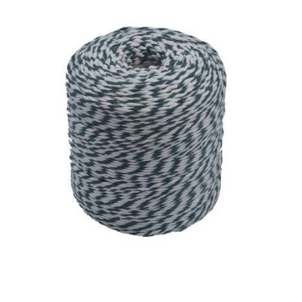 White to green cotton cord for packaging 2 mm 290 m 500 g