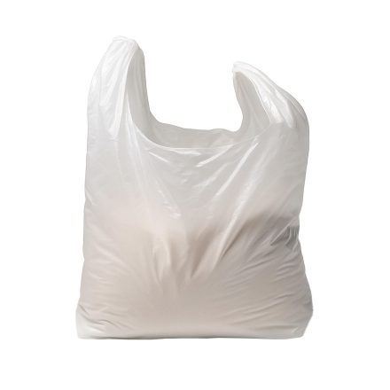 Advertising LDPE white foil bag 27x48 cm, 100 items for shopping
