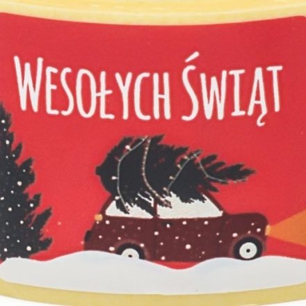 Christmas stickers red Car with Christmas tree 35x40mm 200gift pcs