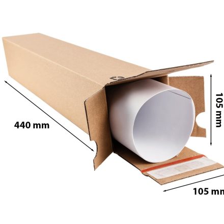 Colour box TubeBox cardboard brown 105x105x440 mm for dispatch