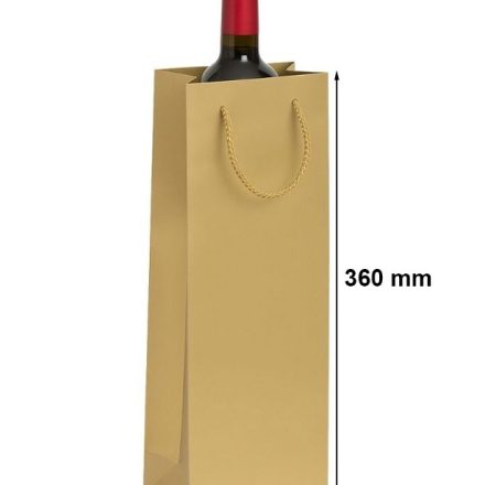 Paper gift bag laminated with wine 125x85x360 gold