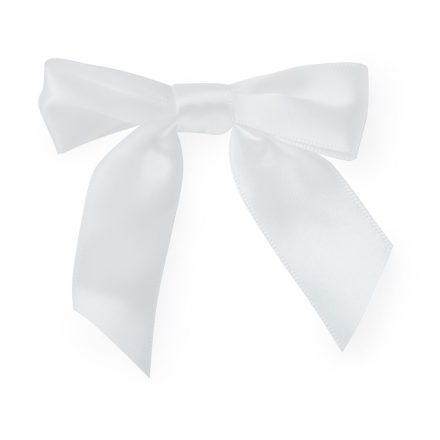 Self-adhesive satin bows 25mm white 10 pieces for decoration