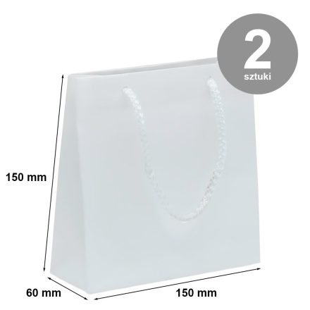 Paper bag matte ornament 150x60x150 White Ribbed - Package 2 pc