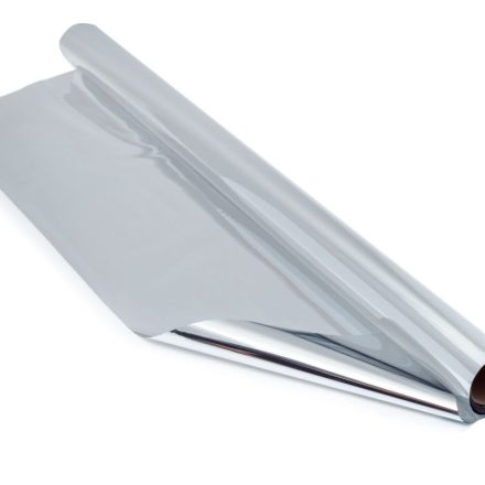 Silver metallized foil sheets 50x70 cm for packing, 50 pcs
