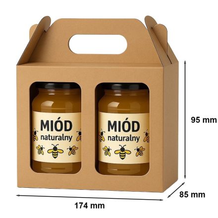 Cardboard box with window 174x85x95mm na 2 honey jars F217