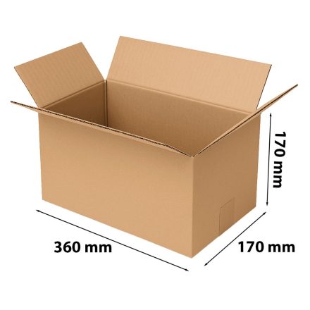 Shipment flap carton 360x170x170 mm brown 3-layer