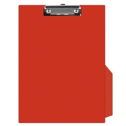 Clipboard PVC A4 red with pocket, pad with clip