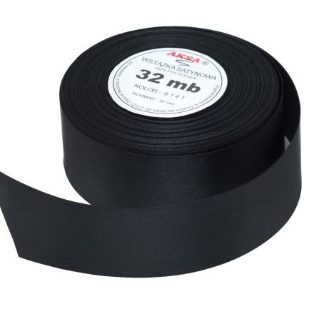 Satin ribbon decorative black 25 mm 32 m for gifts WS8141