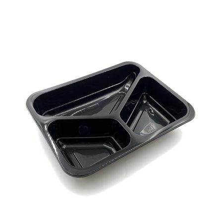 Triangular welding container PP black for dishes 227x178x45 80 pc
