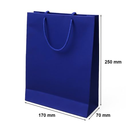 Premium gift bag bag A5 170x70x250 mm dark blue matte