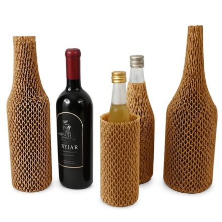 Protective sleeve for bottles of paper honeycomb 45cm brown 70g/m2