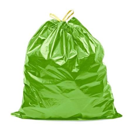 Green trash bags for glass with tape HDPE 60l 30um 10 pcs