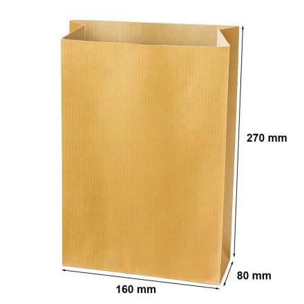 Paper bag fold gold KRAFT GOLD 160x270+80mm 1 pcs