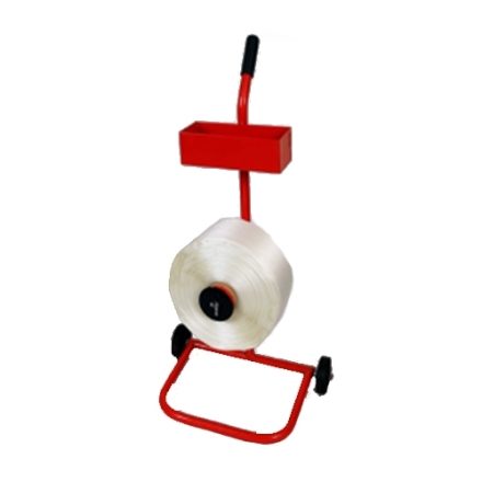 Plastic strip unwinder trolley 76 mm with container 05