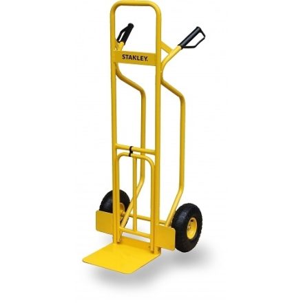 Wheelbarrow Stanley steel two-wheeler 250 kg, yellow, platform 300 x 295 mm