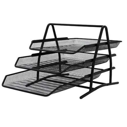 Office drawers for documents Q-Connect metal black grid 3 pcs