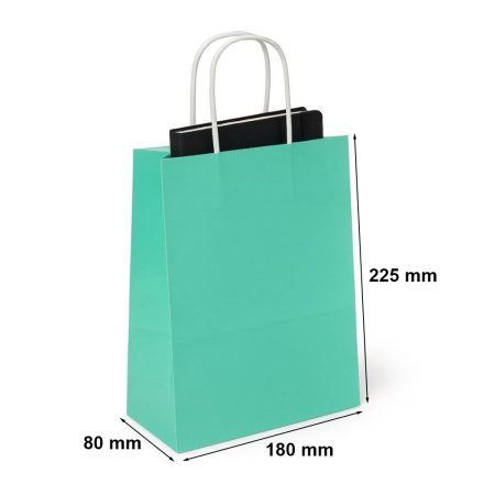 Presentation paper bag with handle 180x80x225 pastel green