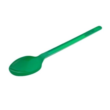Green plastic disposable spoons 16,5 cm 3,2 g 20 pcs