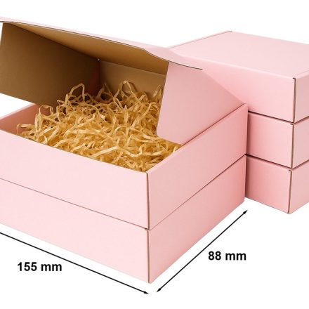 Pink cut-off carton 155x88x43 mm, fashion box 20 pcs