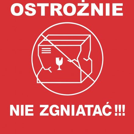 Warning stickers Cautionally NIE _ 100x100 mm 100 pcs