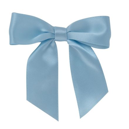 Satin bows 25 mm blue with a gift sticker 10 pcs