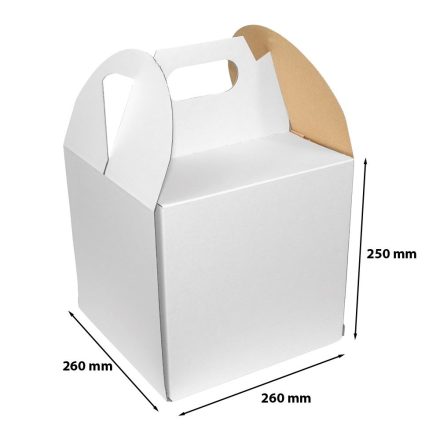 White slicer carton 260x260x250 mm, cake box 20 pcs