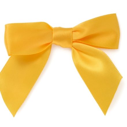 Self-adhesive satin bows 25mm yellow 10 pcs for gifts