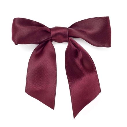 Self-adhesive satin bows 25 mm red wine for gifts 10