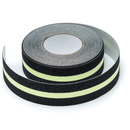 Black slip belt 50 mm x 18 m with fluorescent strip