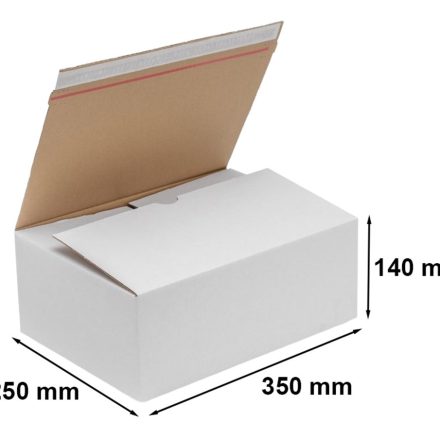 Cardboard e-commerce F703 A4 350x250x140 mm white with adhesive strip