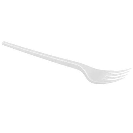 Fork disposable white plastic 168 mm 100 pcs for the party
