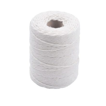 White cotton cord 2 mm 250 g 135 m for packing and handicrafts