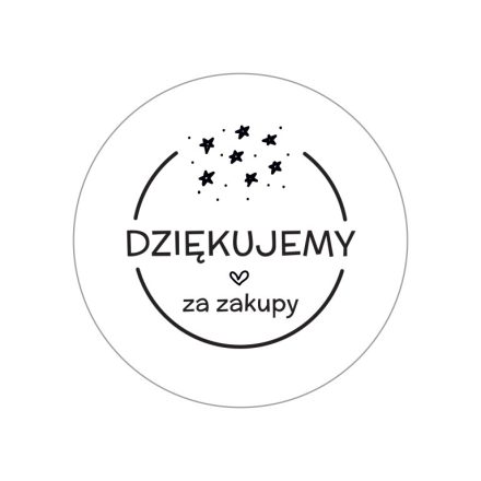 White round stickers Thank you for shopping 35 mm 200 pc